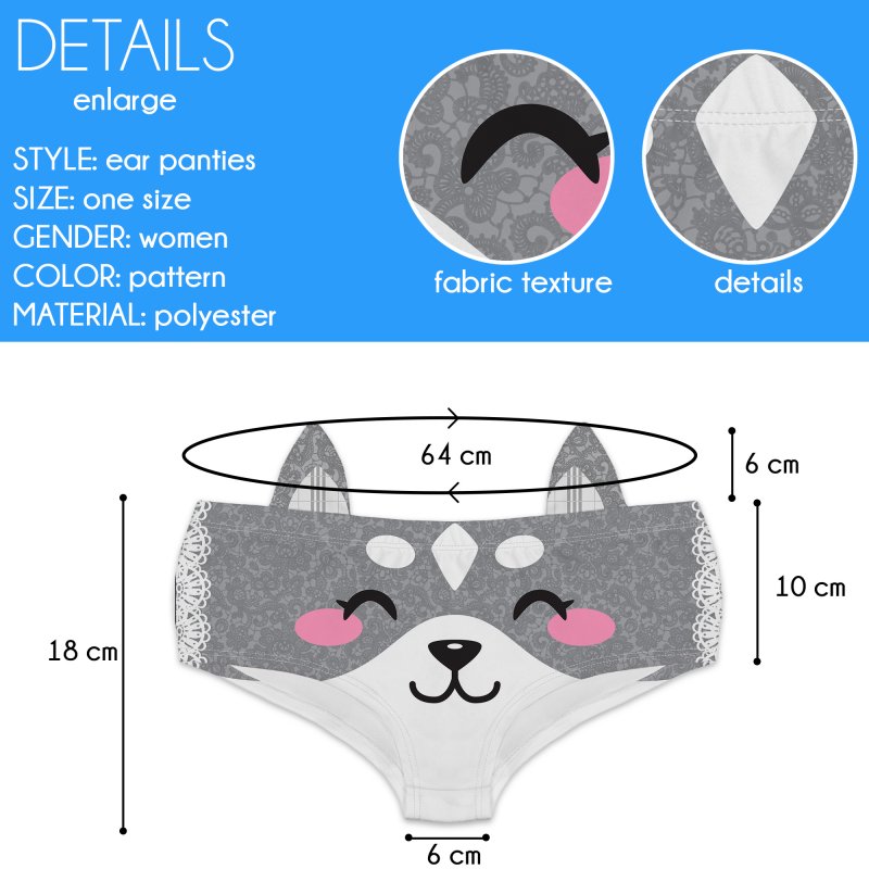 Ear Pantie - Wolf Whistle (6-10 UK Size) - Kukubird_UK