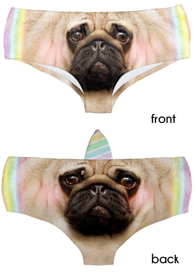 Horn Pantie - Rainbow Pugicorn (6-10 UK Size) - Kukubird_UK