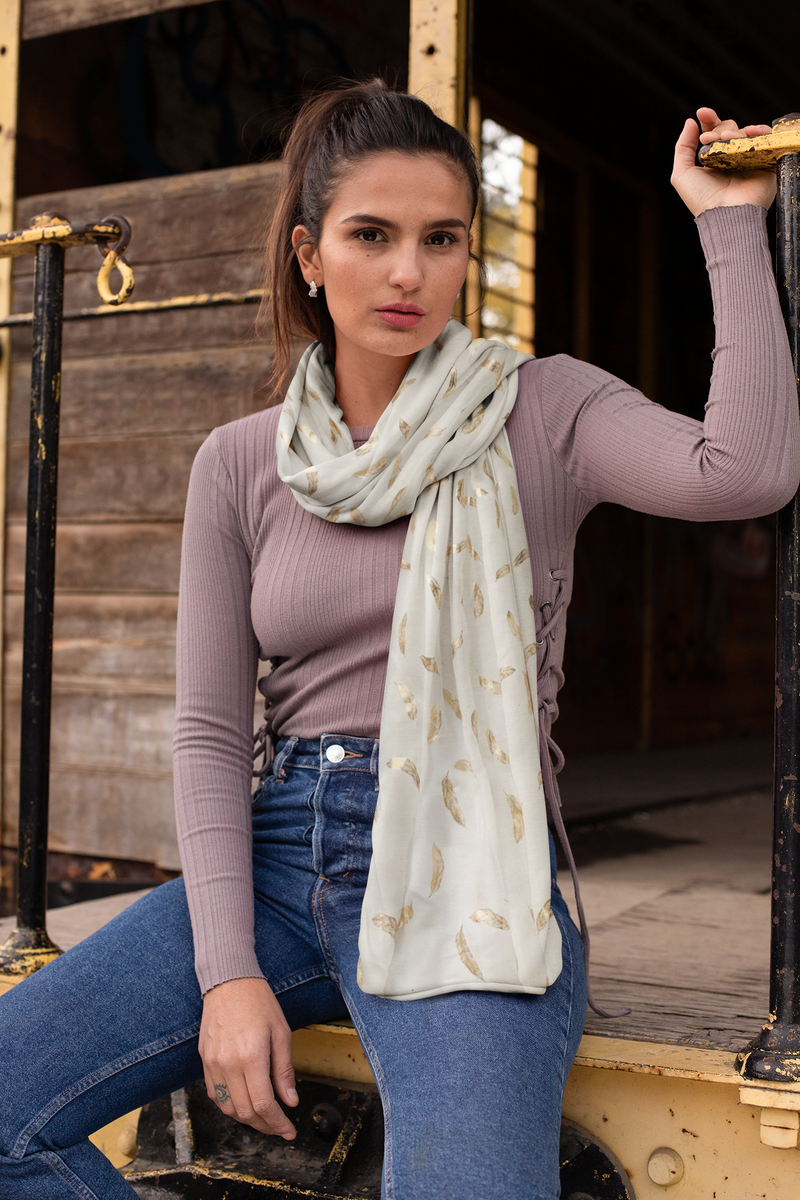 Feather's Rose Gold Foiled Scarf