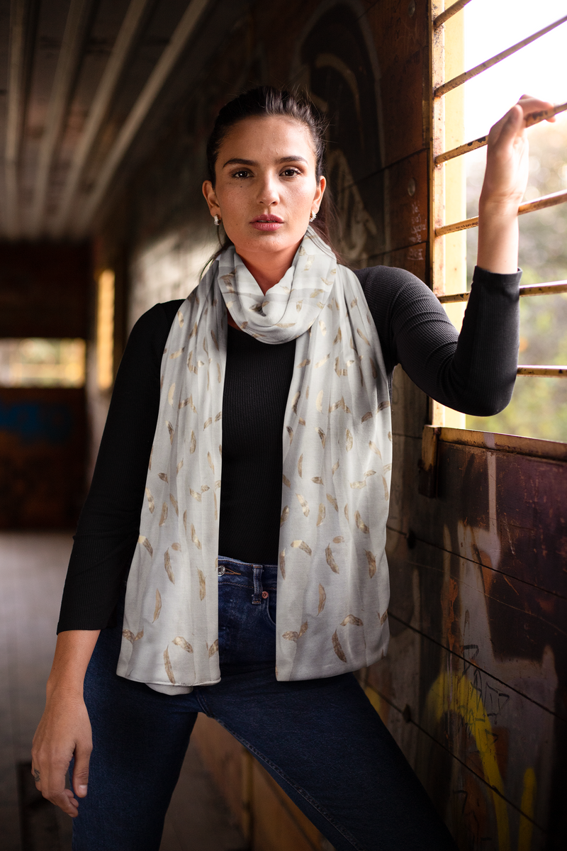 Feather's Rose Gold Foiled Scarf